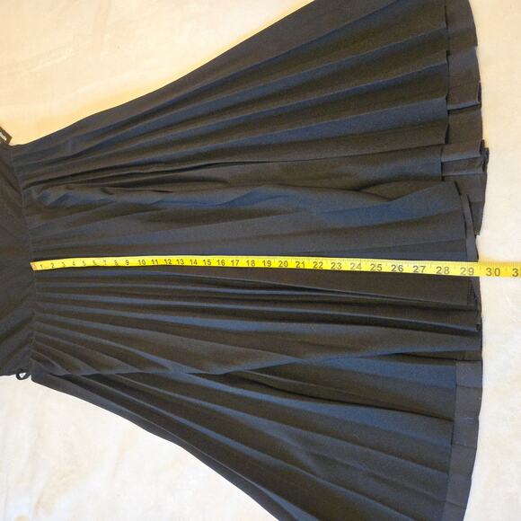 Sz 3X ELIZABETH NICOLE Black Cuffed Drop-shoulder Pleated Bottom Midi Dress - Picture 7 of 10